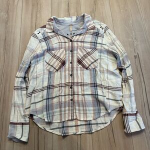 Free People Wesley Plaid Button Down